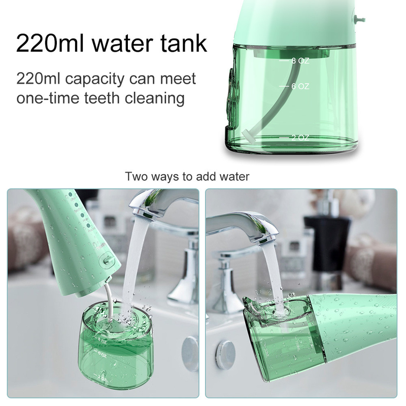 Rumah Perjalanan 300ML IPX7 Tahan Air Irrigator Oral Gigi Tanpa Kabel Portabel