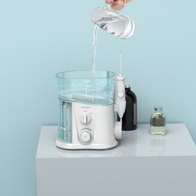 Flosser Air Tangki Putih Dengan Food Grade ABS Nozzle Untuk Perawatan Mulut