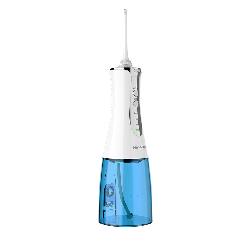 1000ml Dental Cordless Oral Irrigator Air Flosser Putih 2.5mm Nozzle