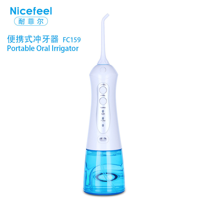 Flosser Air Tanpa Kabel Listrik Portabel Isi Ulang 800 - 1200ml/Menit Dengan 3 Jenis Nozzle