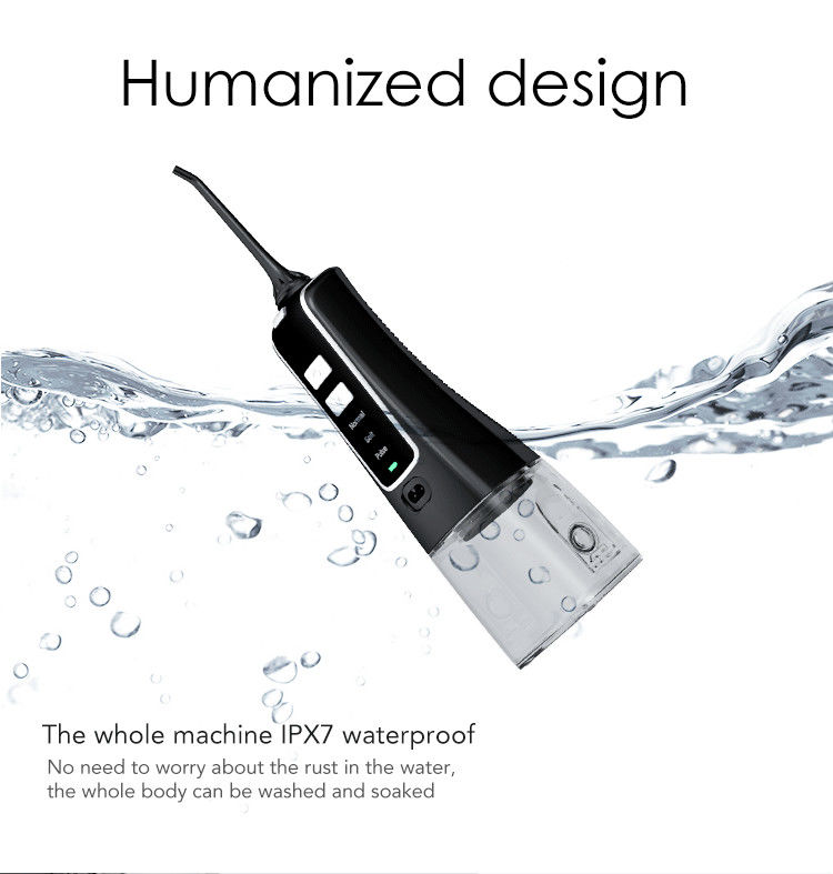 1400mAh IPX7 Portabel Oral Irrigator Cordless Water Flosser Teeth Cleaner