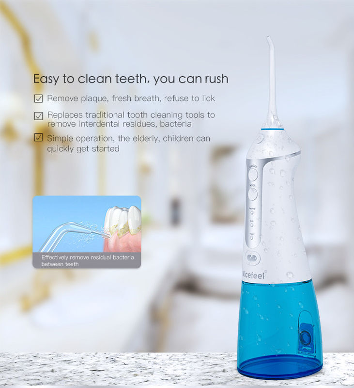 IPX7 Grade Nicefeel Cordless Water Flosser Portabel Standar 3 Mode Kerja